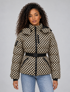 Women's Belted Puffer Jacket — Cream