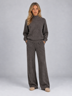 Women’s Wool Knit Co-Ord Set — Brown
