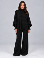 Women’s Ribbed Knit Co-Ord Set — Black
