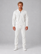 Men’s Textured Full Zip Tracksuit — White