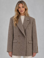 Women’s Oversized Double-Breasted Blazer — Khaki