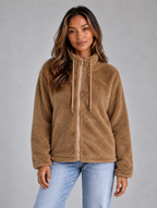 Women’s Teddy Fleece Zip-Up Jacket — Khaki