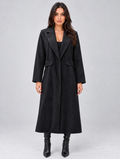 Women’s Longline Tailored Coat — Black