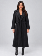 Women’s Longline Tailored Coat — Black