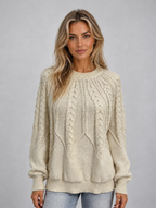 Women’s Cable Knit Jumper — Cream