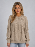 Women’s Cable Knit Jumper — Khaki