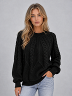 Women’s Cable Knit Jumper — Black