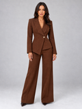 Women’s Tailored Two-Piece Trouser Suit — Brown