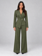 Women’s Tailored Two-Piece Trouser Suit — Olive Green