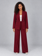 Women’s Tailored Two-Piece Trouser Suit — Burgundy
