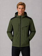 Men’s Wind & Water Resistant Hooded Windbreaker – Zip Up Outdoor Jacket — Forest Green