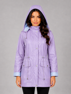 Women’s Hooded Rain Jacket – Water Resistant Lightweight Coat — Lilac