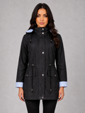 Women’s Hooded Rain Jacket – Water Resistant Lightweight Coat — Black