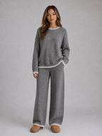 Women’s Knitted Relaxed Co-Ord Set — Grey