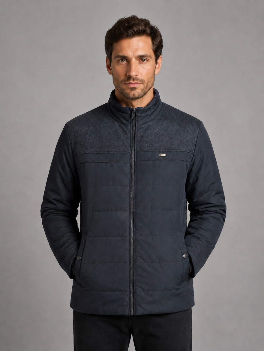 Men’s Fleece Lined Padded Jacket — Black