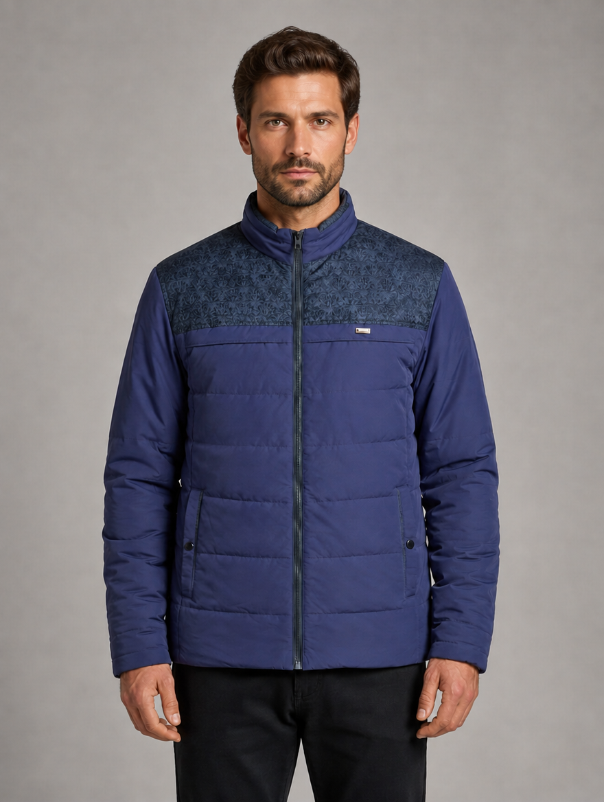 Men’s Fleece Lined Padded Jacket — Navy