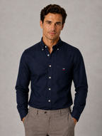 Men’s Long Sleeve Cotton Shirt – Regular Fit Smart Casual Dress Shirt — Navy