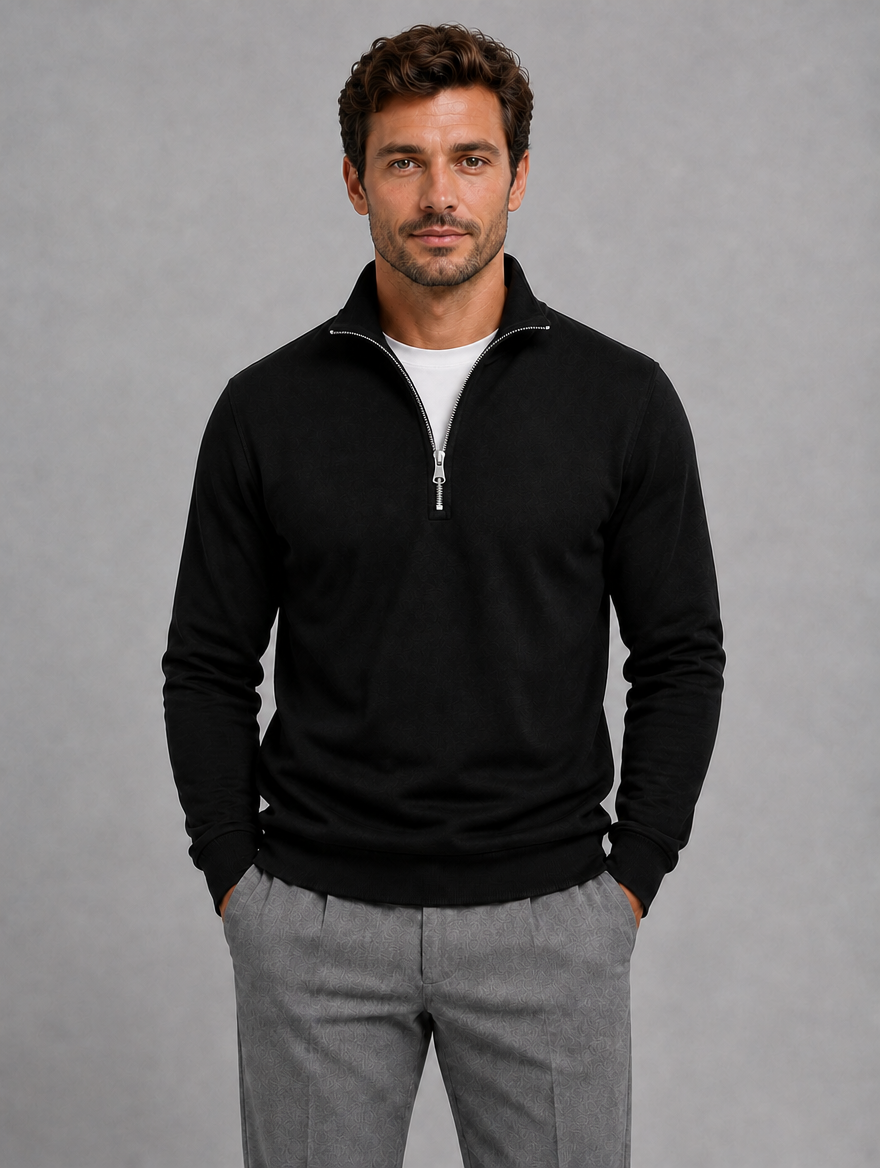 Men’s Half-Zip Sweatshirt — Black