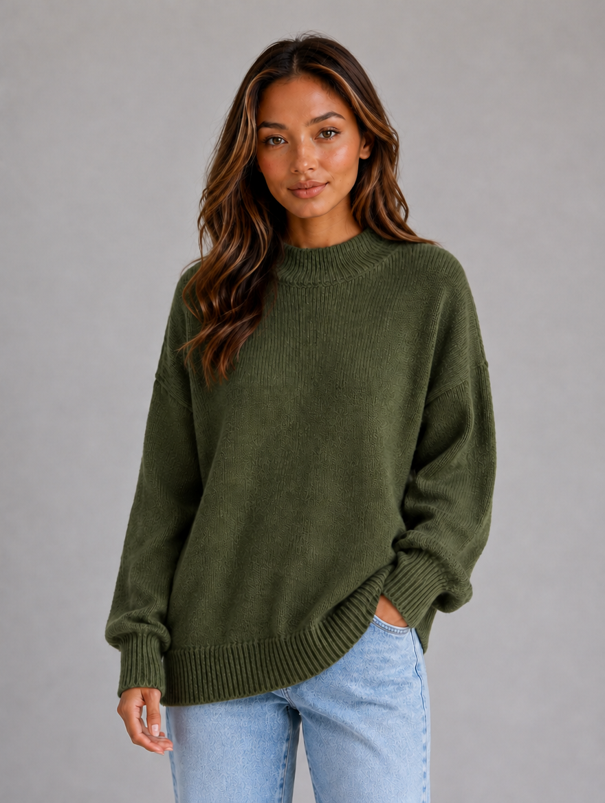 Women’s Oversized Knit Jumper — Dark Green