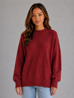 Women’s Oversized Knit Jumper — Red