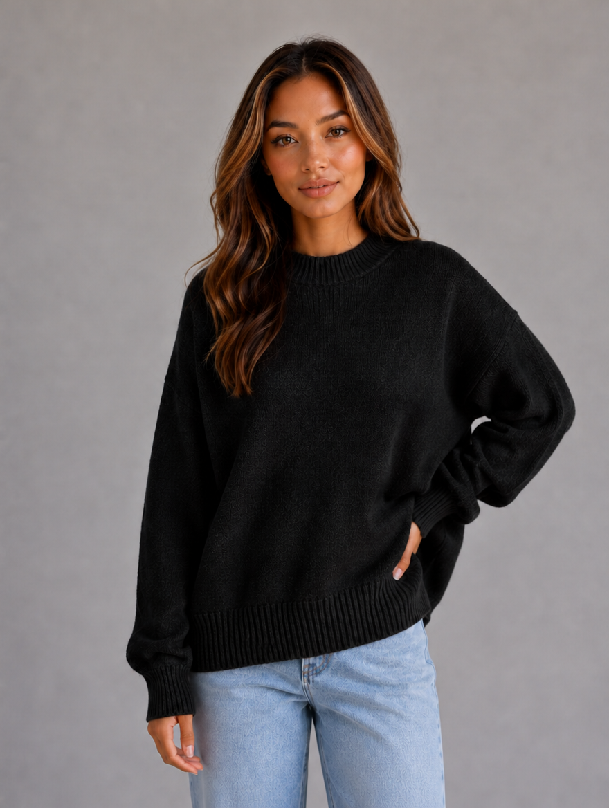 Women’s Oversized Knit Jumper — Black
