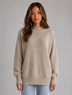 Women’s Oversized Knit Jumper — Beige
