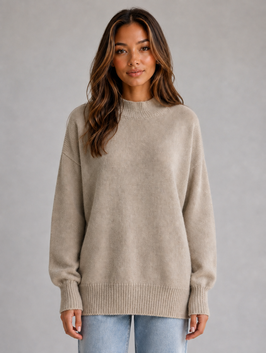Women’s Oversized Knit Jumper — Beige