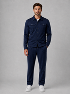 Men’s Two-Piece Overshirt & Trousers Set — Navy