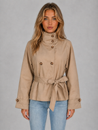 Women's Cropped Trench Jacket — Beige