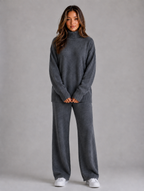 Women's Oversized Knitted Lounge Set — Dark Grey