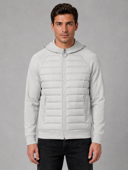 Men's Hooded Quilted Jacket — Grey