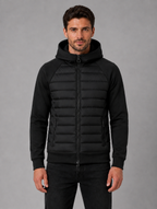 Men's Hooded Quilted Jacket — Black