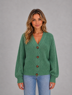 Women's Chunky Knit Cardigan — Sage
