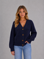 Women's Chunky Knit Cardigan — Navy