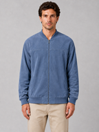 Men's Zip Bomber Jacket – Casual Regular Fit — Blue