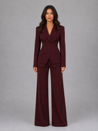 Women’s Tailored Three-Piece Suit — Burgundy