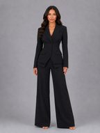Women’s Tailored Three-Piece Suit — Black