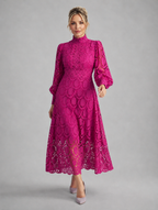 Women’s Lace Midi Dress — Pink