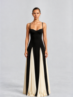 Women’s Maxi Cocktail Dress — Black/White