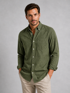 Men’s Casual Button-Down Shirt – Relaxed Everyday Fit — Green