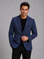 Men’s Slim Fit Tailored Blazer – Smart-Casual Structured Jacket — Navy