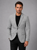 Men’s Slim Fit Tailored Blazer – Smart-Casual Structured Jacket — Grey
