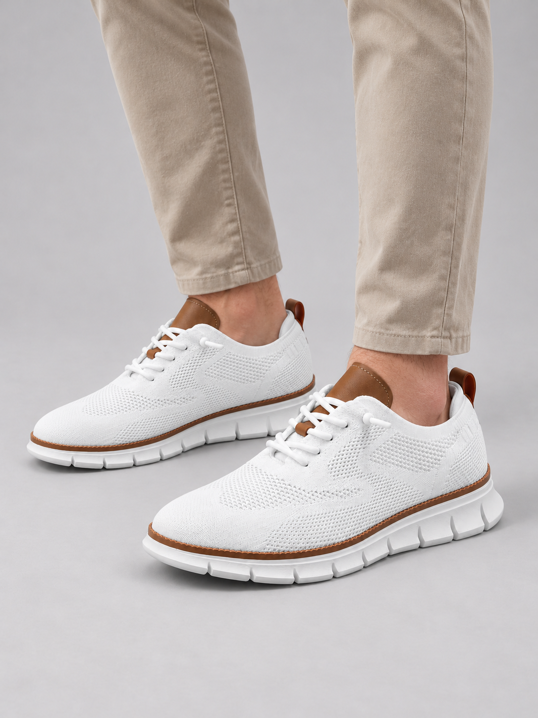 Men’s Lightweight Comfort Knit Trainers — model-worn studio view