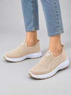 Women's Comfort Slip-On Trainers – Breathable Everyday Shoes — model-worn studio view
