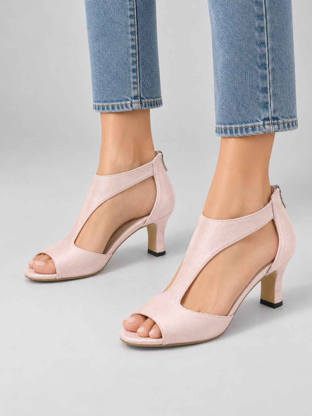 Women’s Open Toe Heels — model-worn studio view
