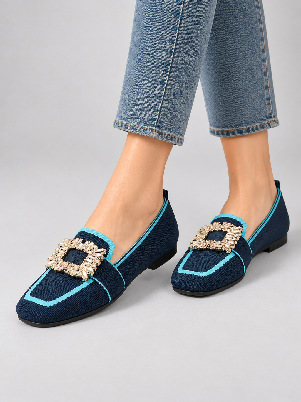 Women’s Comfort Buckle Loafers – Timeless Everyday Elegance — model-worn studio view