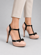 Women’s T-Bar Platform Heels — model-worn studio view