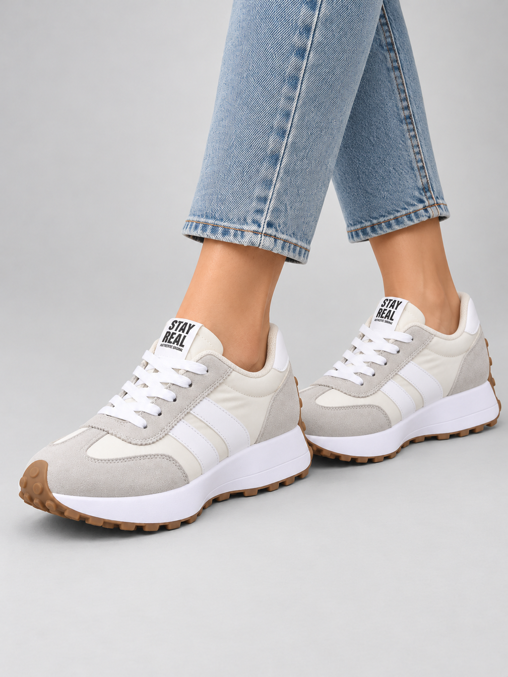 Women’s Chunky Trainers — model-worn studio view
